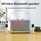 Leer Kleurrijk Lichteffect Karaoke Audio Retro Outdoor Bluetooth-luidspreker  Stijl: enkele luidspreker