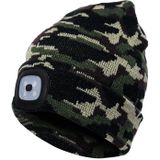 Unisex warme Winter polyacrylonitryl brei Hat volwassen hoofd Cap met 4 LED-verlichting (leger-groen)