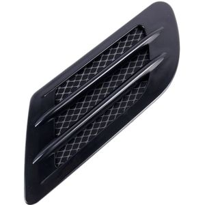 2st Euro stijl kunststof decoratieve Flow inname Turbo Bonnet Hood kant Vent Grille luchtsteun met zelfklevende Sticker(Black)