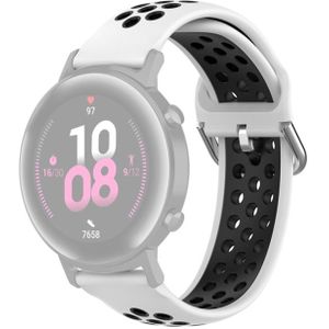 20mm voor Huami Amazfit GTS / Samsung Galaxy Watch Active 2 / Huawei Watch GT2 42MM Fashion Inner Buckle Siliconen Band (Wit zwart)