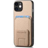 Voor iPhone 11 Koolstofvezel Kaarttas Opvouwbare standaard Telefoonhoesje