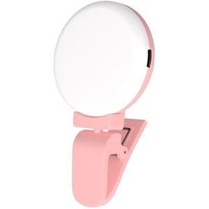 2 PCS mobiele telefoon vullen licht camera foto LED selfie licht (roze)