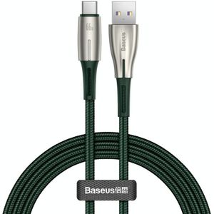 Baseus Water Drop-vormige Lamp 6A 66W USB naar Type-C USB-C / Type-C Fast Charging Data Cable  Lengte: 1m (Groen)