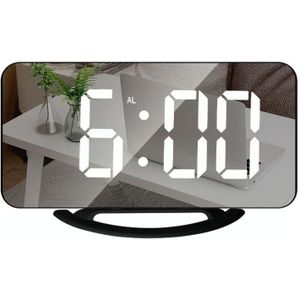 TS-8201-HW Multifunctionele LED Make-up Mirror Desk Clock Automatische lichtgevoelige elektronische alarm