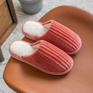 Corduroy katoenen pantoffels Winter Warme antislip pantoffels met dikke zool  maat: 40-41