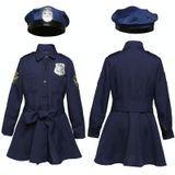 5062 Halloween kinderen kostuum meisjes slanke uit n stuk lange mouw politie rok uniform  maat: s