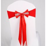 Voor Wedding Events Party Ceremony Banquet Kerst decoratie voorzitter Sash Bow Elastic Chair Ribbon Back Tie Bands Stoel Sashes (Rood)