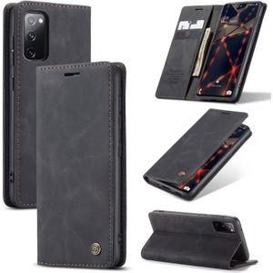 Voor Samsung Galaxy S20 FE CaseMe 013 Multifunctionele Horizontale Flip Lederen Case met Holder & Card Slot & Wallet(Zwart)