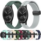 Voor Garmin Vivomove Sport 20mm Effen Kleur Magnetische Sluiting Siliconen Horlogeband (Wit)