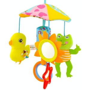 Happy Monkey H168114-2 Paraplu Design Baby Bed Bell Music Roterende Baby Toy Stroller Hanger (FROG Duck Sun Flower)