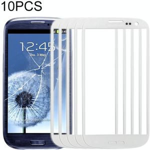 10 PCS front screen buitenste glazen lens voor Samsung Galaxy SIII / i9300 (wit)