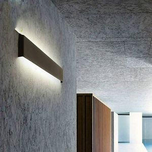 Moderne minimalistische woonkamer hal trap schans LED muur lamp creatieve decoratie verlichting  lampenkap kleur: zwart-15cm 6W (warm wit)