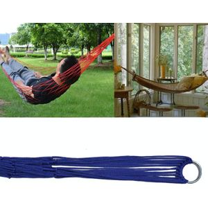 2 STUKS 9 Streng Nylon Touw Hangmat Draagbare Camping Leisure Mesh Hangmat (Blauw)