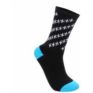 Fietsen sokken mannen vrouwen racefiets sokken outdoor Racing ademend basketbal voetbal sokken (zwart)