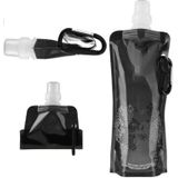 0.5 l Portable Ultralight opvouwbare siliconen water tas outdoor sportbenodigdheden wandelen camping zachte kolf waterdichte tas (zwart)