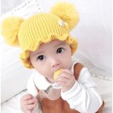 MZ8264 Cartoon Driedimensionale Franse Frietjes Eend Baby Skullcap Gebreid Dubbele Bal Wollen Hoed  Grootte: Vrije maat (Geel)