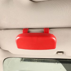 Multifunctionele Auto Glazen Doos Auto Sunshine Board Tickets Glazen Klem(Rood)