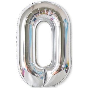 2 stuks 40 inch aluminium folie nummer ballonnen verjaardag bruiloft verlovingsfeest decor Kids bal Supplies (0-zilver)