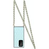 Voor Huawei P40 Pro Elegant Rhombic Pattern Microfiber Leather + TPU Shockproof Case met Crossbody Strap Chain