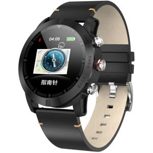 DTNO. 1 S10 1 3 inch TFT kleurenscherm Slimme armband IP68 waterdicht  leder horlogebandje  ondersteuning Bel herinnering/Heart rate monitoring/Sleep monitoring/multi-sport mode (zwart)