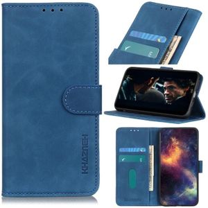 Voor Motorola Moto G Power 2021 KHAZNEH Retro Texture PU + TPU Horizontale Flip Lederen kast met Holder & Card Slots & Wallet(Blauw)