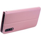 Rose relif horizontale Flip PU lederen case voor Galaxy A70  met houder & kaartsleuven & portemonnee (Rose goud)