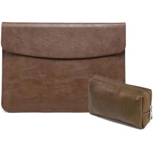 Horizontale Litchi Texture Laptop Bag Liner Bag voor MacBook 11 Inch A1370 / 1465 (Liner Bag + Power Bag Brown)