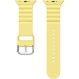 Business B stijl siliconen horlogeband voor Apple Watch Series 6  SE & 5 & 4 44mm / 3 & 2 & 1 42mm (geel)