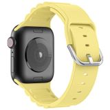 Business B stijl siliconen horlogeband voor Apple Watch Series 6  SE & 5 & 4 44mm / 3 & 2 & 1 42mm (geel)
