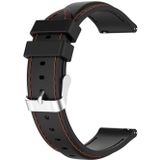 Voor Samsung Galaxy Watch 3 41mm / Active2 / Active / Gear Sport 20mm Silicone Replacement Strap Watchband (Zwart)