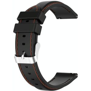 Voor Samsung Galaxy Watch 3 41mm / Active2 / Active / Gear Sport 20mm Silicone Replacement Strap Watchband (Zwart)