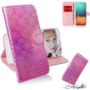 Voor Galaxy A71 Solid Hyun Color Magnetic Attraction Horizontal Flip Leather Case met Lanyard  Support Holder & Card Slot & Wallet(Pink)