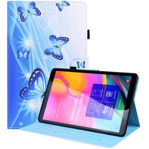 Voor Samsung Galaxy Tab A 10.1 2019 SM-T515 / SM-T510 Dierpatroon Horizontale Flip Leren Case met Houder & Kaart Slots & Fotolijst (Blauwe Vlinder)