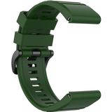 Voor Garmin Fenix 6X 26mm Quick Release Officile Texture Polsband Watchband met Plastic Button (Army Green)