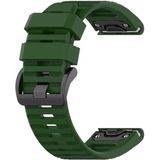 Voor Garmin Fenix 6X 26mm Quick Release Officile Texture Polsband Watchband met Plastic Button (Army Green)