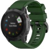 Voor Garmin Fenix 6X 26mm Quick Release Officile Texture Polsband Watchband met Plastic Button (Army Green)