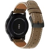 Voor Samsung Galaxy Watch 42mm Ronde Staart Echte lederen vervangende band horlogeband (Koffie)