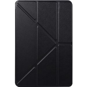 Honingraat TPU Bodemgeval horizontale vervorming Flip lederen case voor iPad mini 2019  met houder (zwart)