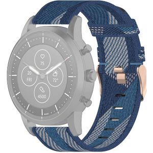 22mm Stripe Weave Nylon Polsband Horlogeband voor Fossil Hybrid Smartwatch HR  Male Gen 4 Explorist HR & Sport (Blauw)