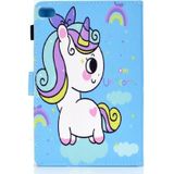 Geschilderd patroon TPU horizontale flip lederen beschermhoes voor iPad mini / mini 2 / mini 3 / mini 4 (Rainbow Unicorn)