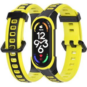 Voor Xiaomi Mi Band 7/7 NFC MIJOBS Unibody Tweekleurige siliconen horlogeband (zwart geel)