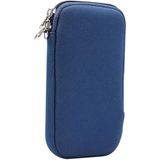 Universal Elasticity Zipper Protective Case Storage Bag met Lanyard Voor iPhone 12 / 12 Pro / 6 1 inch smart phones (Sapphire Blue)