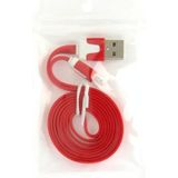 Platte Noodle Stijl USB Sync Data / laad Kabel voor iPhone 6 / 6S & 6 Plus / 6S Plus, iPhone 5 & 5S & 5C, iPad Air, iPad mini, mini 2 Retina, Kabel Lengte: 2 meter (rood)