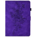 Voor Samsung Galaxy Tab A 10.1 2016 T580 Peony Butterfly relif lederen Smart Tablet Case