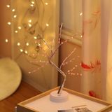 LED Love Heart Tree Koperdraad Tafellamp Creatieve Decoratie Touch Control Night Light (Rood licht)