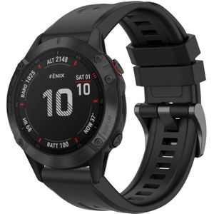 Voor Garmin Fenix 6 Pro GPS effen kleur zwarte gesp siliconen snelsluiting horlogeband