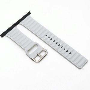 Siliconen vervangende band Horlogeband Voor Apple Watch Series 6 & SE & 5 & 4 40mm / 3 & 2 & 1 38mm(Wit)