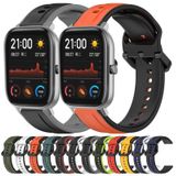 Voor Amazfit GTS 20 mm bolle lus tweekleurige siliconen horlogeband (wit + zwart)