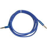 AV01 3.5 mm male naar Male elleboog audio kabel  lengte: 1.5 m (blauw)