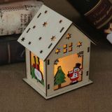 Kerst lichtgevende houten huis kerstboom decoraties opknoping ornamenten DIY cadeau venster decoratie  stijl: grote sneeuwpop
